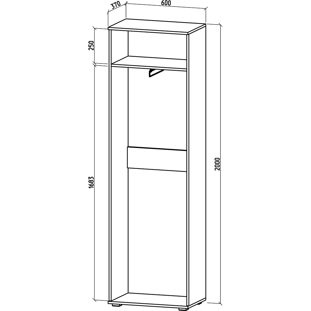 Шкаф для верхней одежды размеры